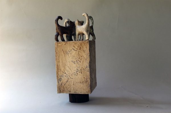 urn-meeting-hand-made-paper-sculpted-cats-driftwood