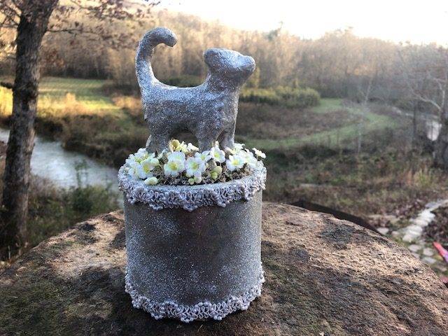 FLOWER KITTY, a One of a Kind Cremation Urn for a Cat’s Ashes