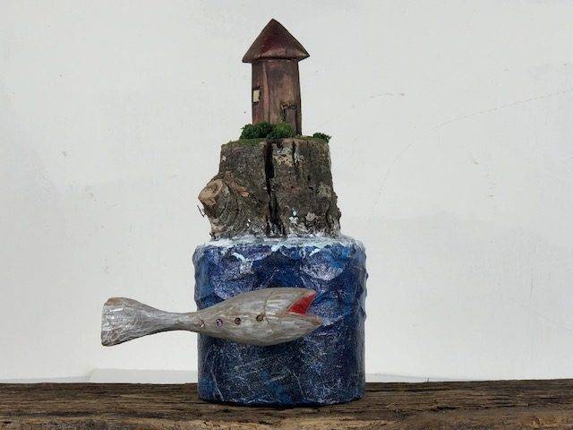 ISLAND HOME-2, a Uniquely Creative, Seaman’s, One of a Kind, Small or Sharing Cremation Urn for Human or Pet Ashes