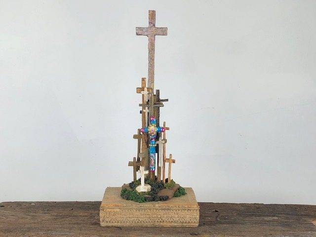 CROSSES-2, a Unique, Christian Small or Sharing Cremation Urn for Human or Pet Ashes