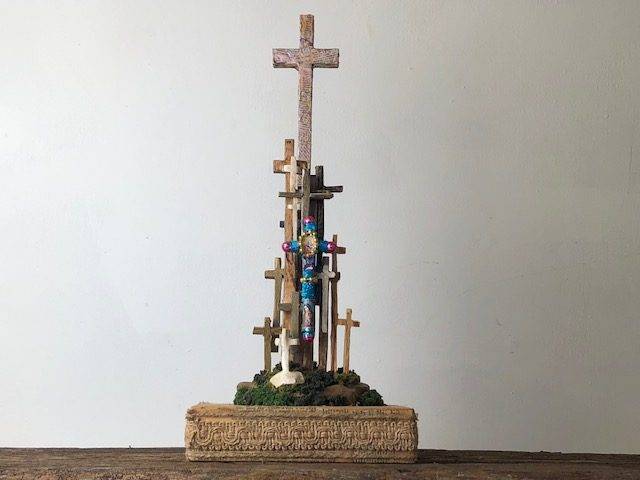 CROSSES-2, a Unique, Christian Small or Sharing Cremation Urn for Human or Pet Ashes