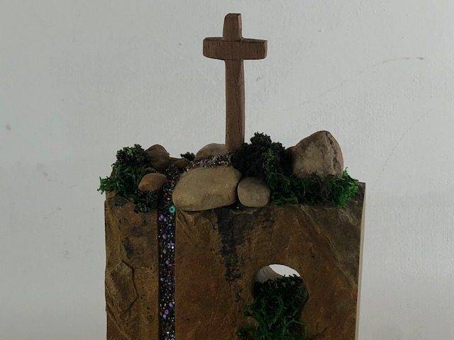 CORNERSTONE, a Beautiful, Christian, Hand Carved Stone Keepsake or Sharing Cremation Urn for Human or Pet Ashes