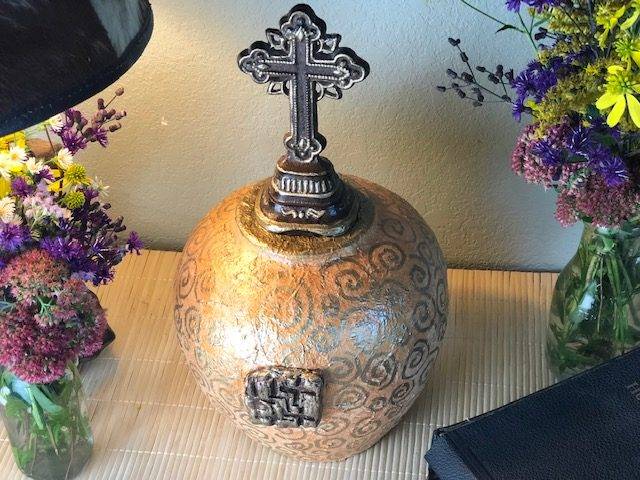 HOLINESS, a Beautiful, Christian, Full Size Ceramic Cremation Urn for Human or Pet Ashes