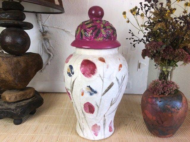 ETERNAL ROSE, a One-of-a-Kind, Full Size, Ceramic Cremation Urn for Human or Pet Ashes