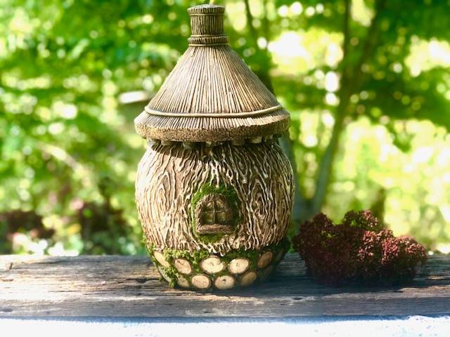 COTTAGE ON THE MOOR, a One-of-a-Kind, Full-Size Ceramic Cremation Urn for Human or Pet Ashes