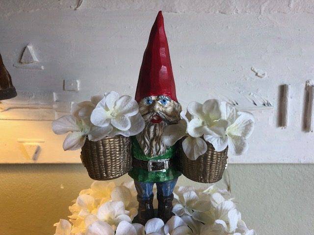 FLOWER GNOME, a One-of-a-Kind, Ceramic Mid-Size Cremation Urn for Human or Pet Ashes