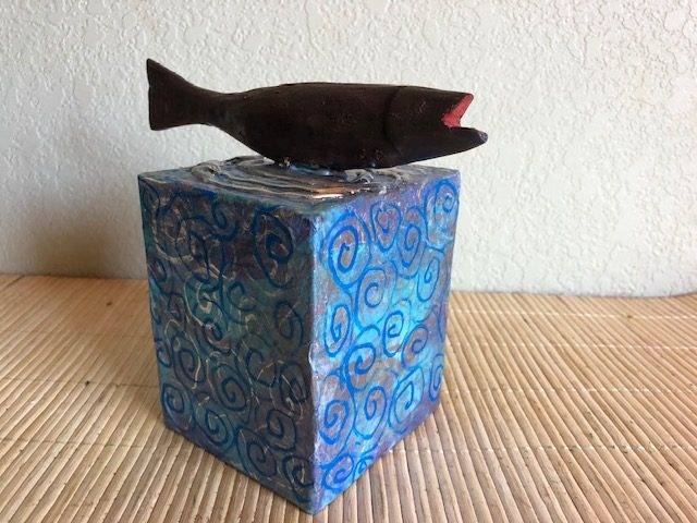 WISHFUL FISHING, a Unique, Mid-Size of Sharing Cremation Urn for Human or Pet Ashes