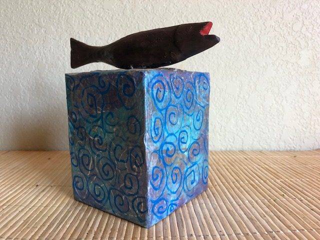 WISHFUL FISHING, a Unique, Mid-Size of Sharing Cremation Urn for Human or Pet Ashes