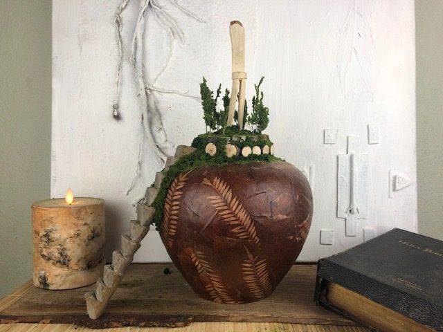 FERN HOLLOW, a Unique, Full-Size, Ceramic Cremation Urn for Human or Pet Ashes