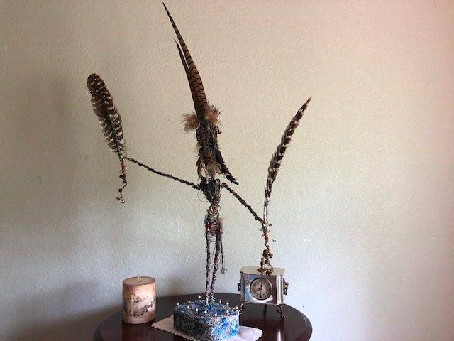 FEATHERS ‘N FUR, a Fun, Unique, One-of-a-Kind Wire and Stone Sculpture