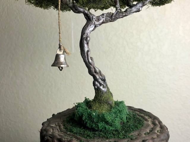 BELL IN TREE, a One-of-a-Kind, Unique Small or Sharing Cremation ;Urn for Human or Pet Ashes